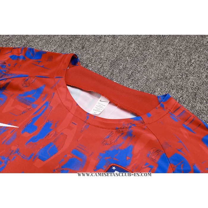 Chandal del Atletico Madrid 23-24 Manga Corta Rojo - Pantalon Corto